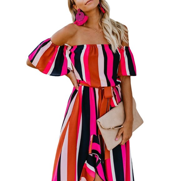 Women's off the shoulder maxi dress - Picture 3 of 7